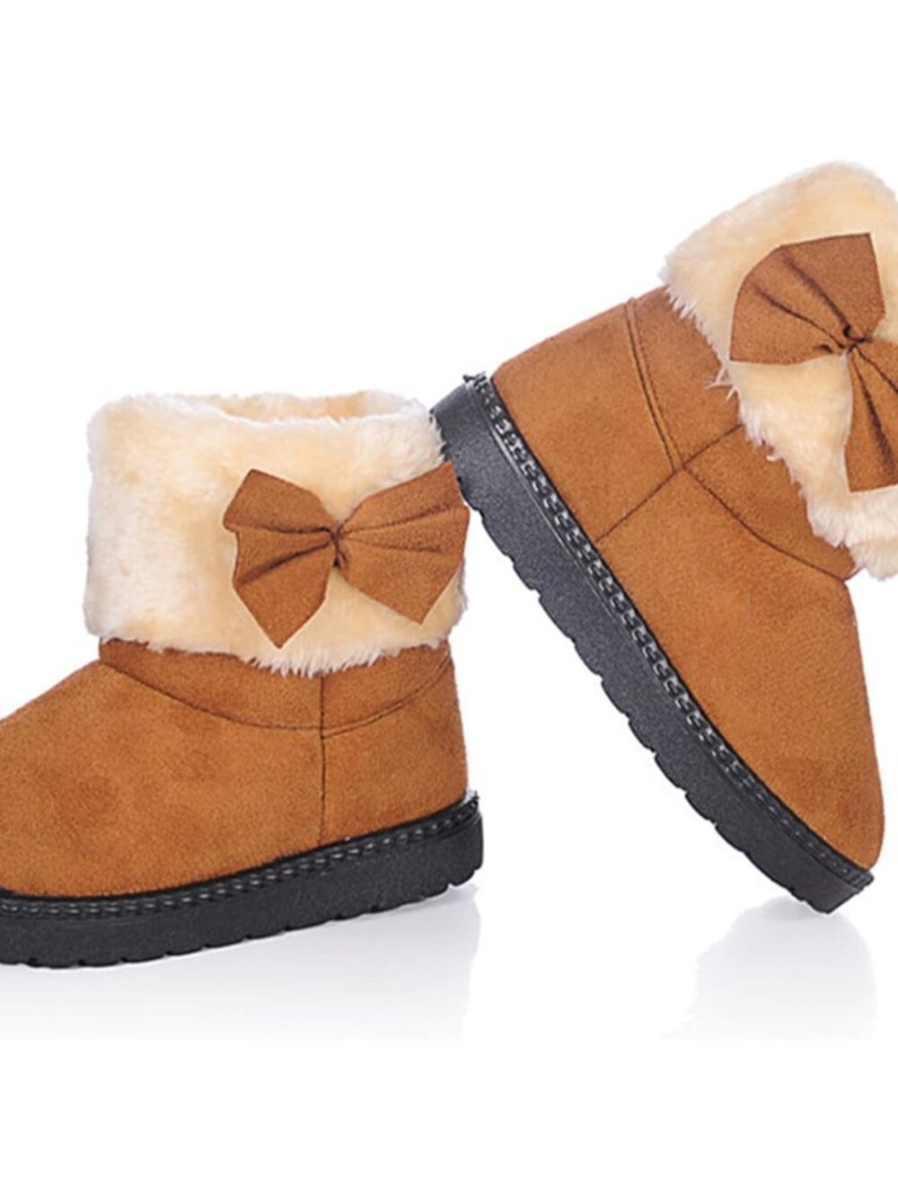 Baby's Girl's Toddler Fashion Cute Bowknot Fur Lining Princess Warm Snow Boots